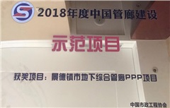 景德鎮市地下綜合管廊榮獲2018年度中國管廊建設示范項目