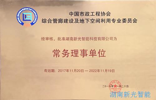 【喜訊】中國市政工程協會綜合管廊建設及地下空間利用專業委員會成立，我司被批準為“常務理事單位”   